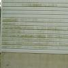 Garage door covered in dirt